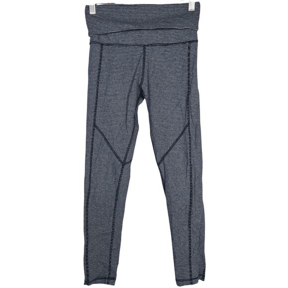 Calvin Klein Performance Navy Stripe Fold Over Leggings S - Picture 1 of 12